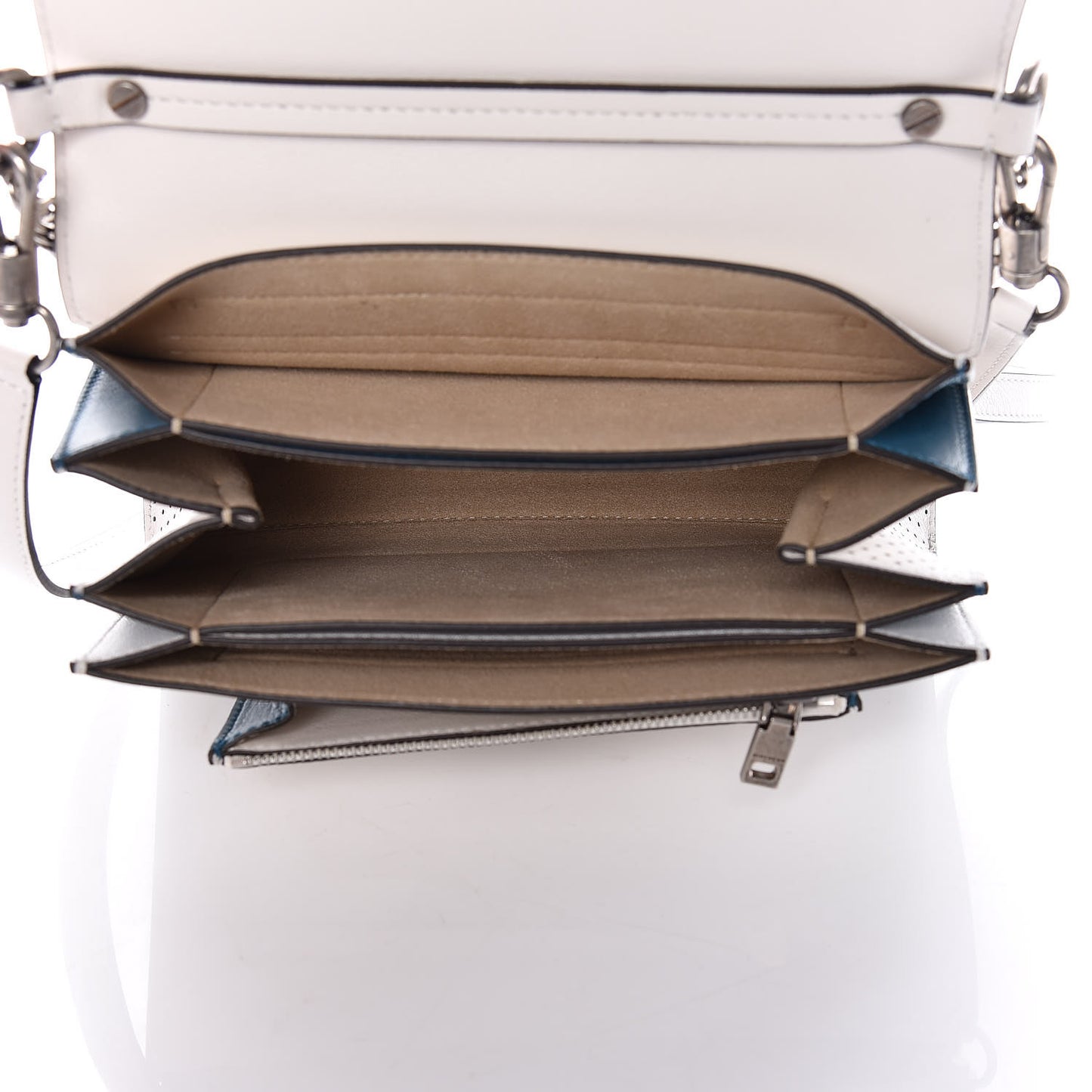 Lambskin Perforated Small GV3 Shoulder Bag White