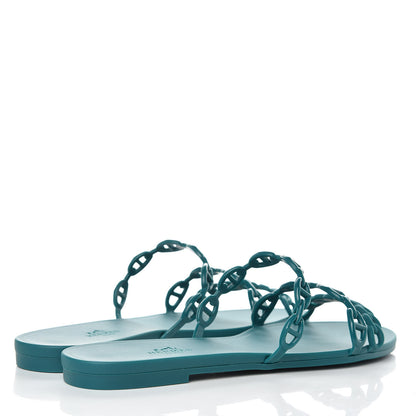 Hermes TPU Rivage Sandals 39 Vert d'Ete 4 of 7