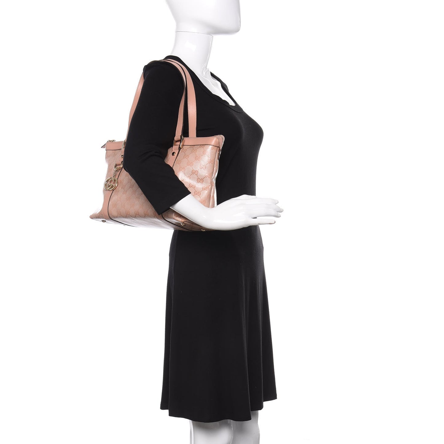 Crystal Monogram Medium Abbey Tote Blush