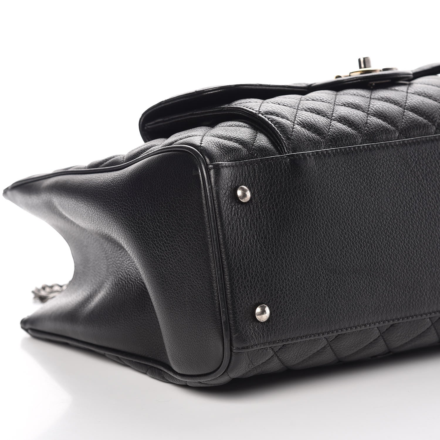 Chanel Metallic Grained Calfskin Quilted Large Casual Pocket Tote Black 9 of 12