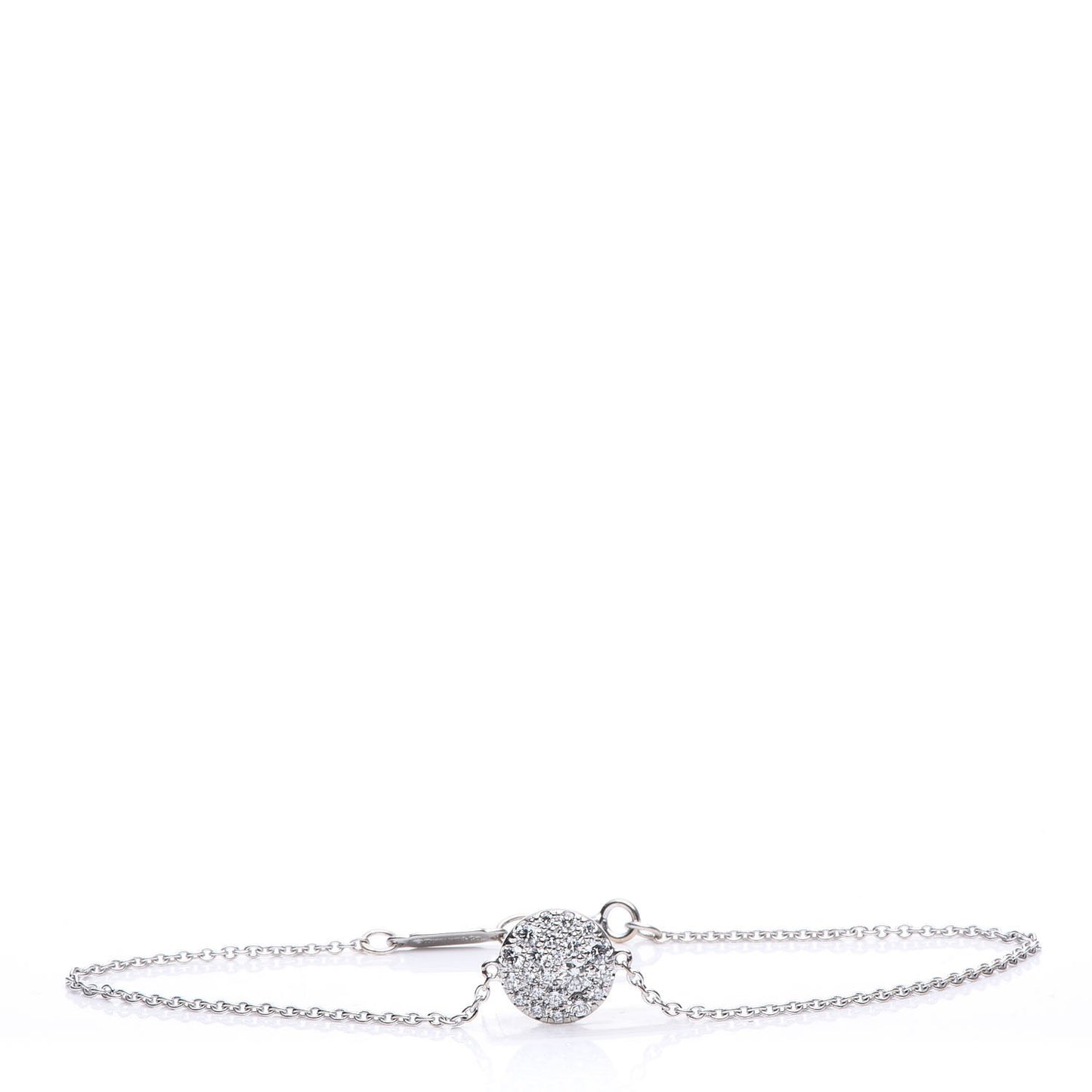 18K White Gold Diamond Disk Pave Bracelet