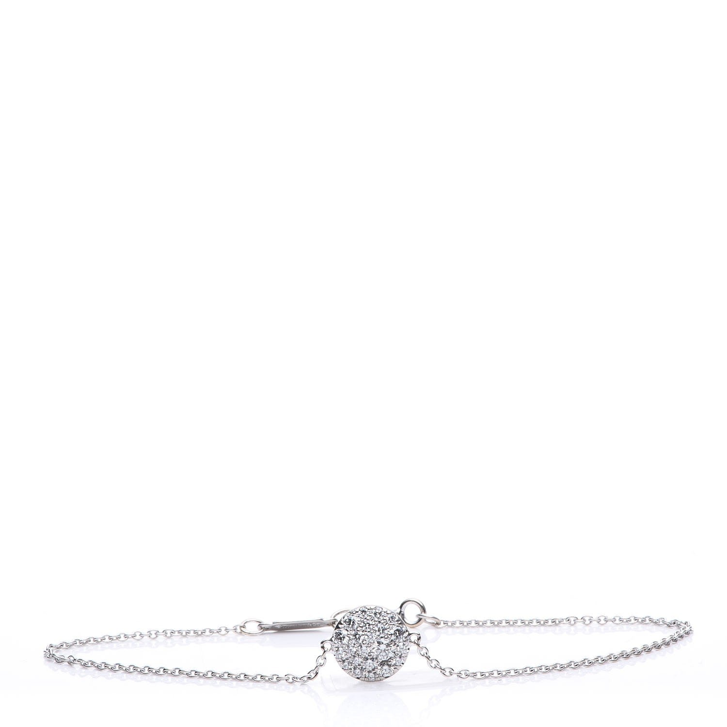 Tiffany 18K White Gold Diamond Disk Pave Bracelet 1 of 7