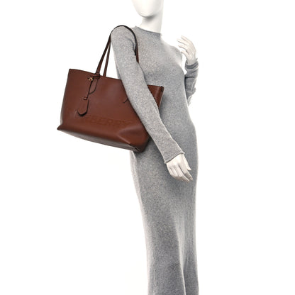 Burberry Calfskin Logo Embossed Medium Ardwell Tote Tan 2 of 9