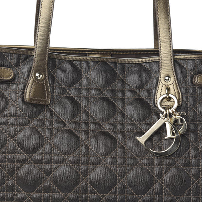 Christian Dior Coated Canvas Cannage Medium Panarea Tote Bronze 9 of 11