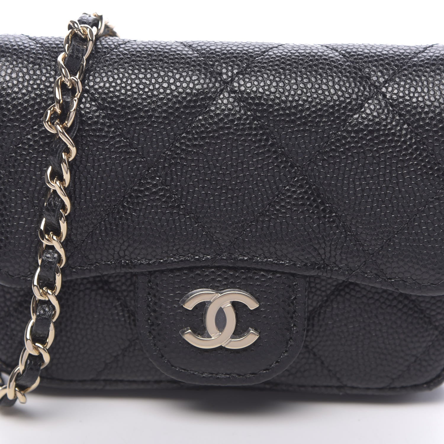 Chanel Caviar Quilted Flap Chain Waist Bag Black 11 of 11