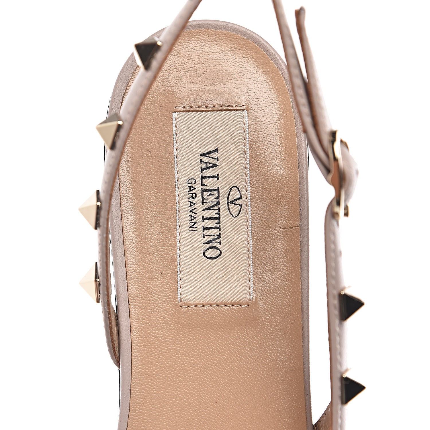 Valentino Garavani Nappa Rockstud Slingback Flats 37.5 Black Poudre 7 of 9