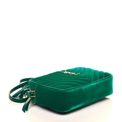 Saint Laurent Velvet Matelasse Monogram Lou Camera Bag Deep Malachite 4 of 8