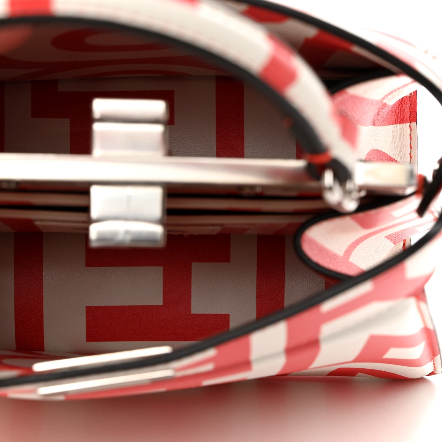 Fendi X MARC JACOBS Nappa Lunar New Year Petite Peekaboo I SEE U Satchel Glow Coral White 5 of 11