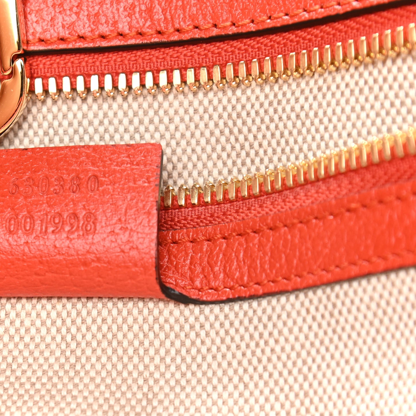 Fabric Embroidered Miami Striped Tote Bag Orange