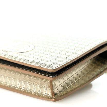 Christian Dior Metallic Patent Micro-Cannage 30 Montaigne 2 in 1 Pouch Gold 9 of 9