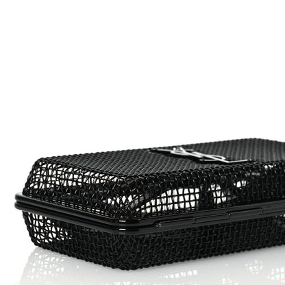 Saint Laurent Brass Lambskin Monogram Cassandre Cage Bag Black 8 of 9