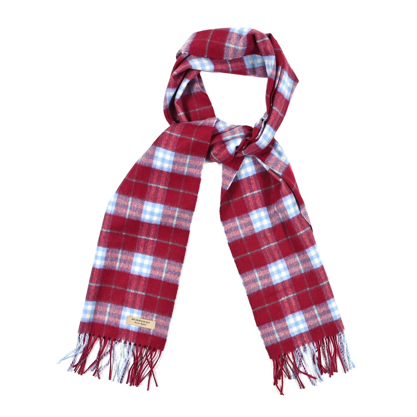 Cashmere Vintage Check Scarf Damson Pink