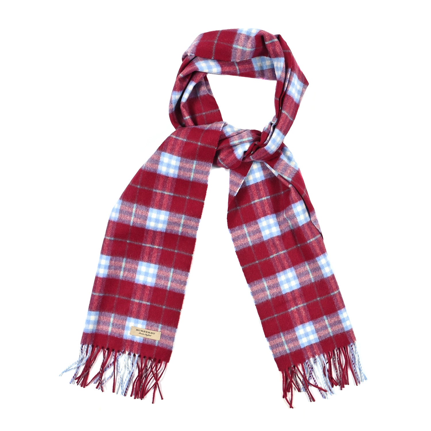 Burberry Cashmere Vintage Check Scarf Damson Pink 1 of 4