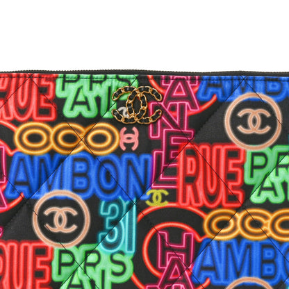 Chanel Fabric Quilted Neon Graffiti O Case Black Multicolor 8 of 8