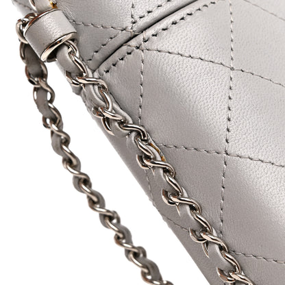 Chanel Lambskin Quilted Chain Around Phone Holder Grey 12 of 15