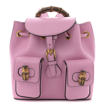 Gucci Calfskin Bamboo Backpack Glossy Pink 1 of 10