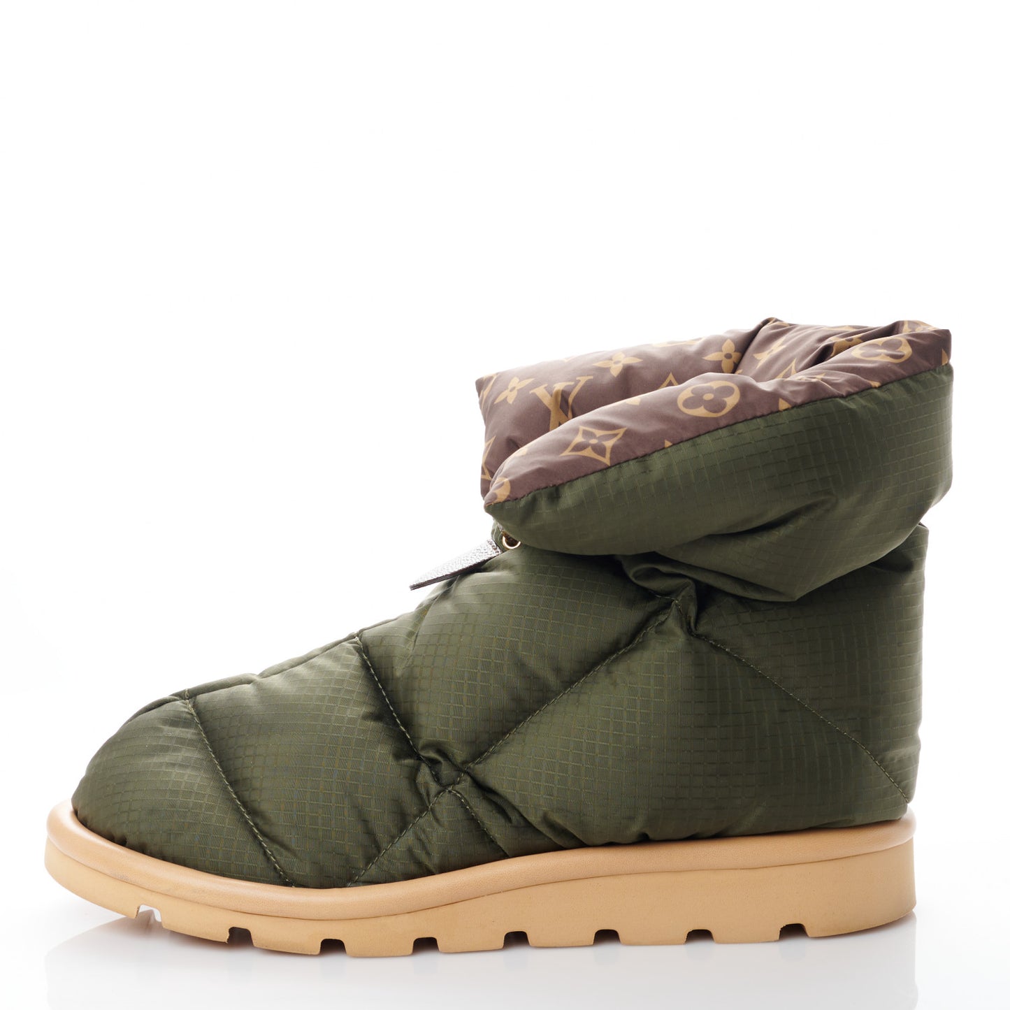 Nylon Monogram Pillow Comfort Ankle Boot 40 Khaki
