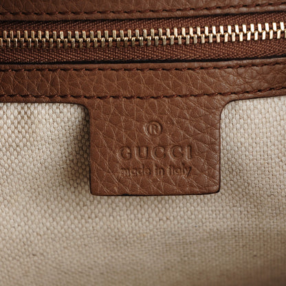Gucci Pebbled Calfskin Medium Soho Chain Shoulder Bag Maple Brown 6 of 8