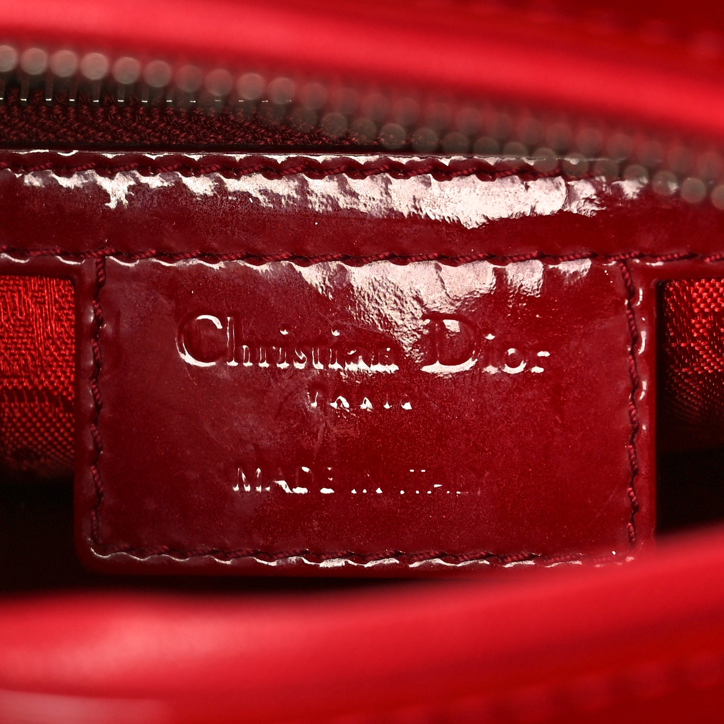 Patent Cannage Medium Lady Dior Red