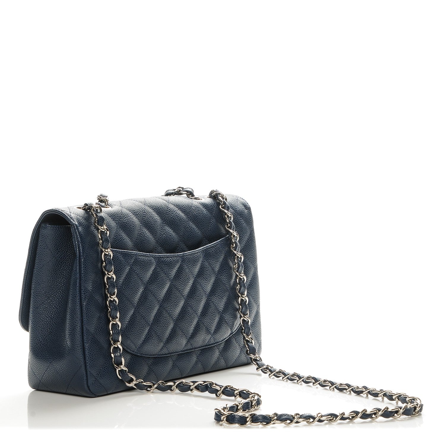 Chanel Caviar Jumbo Single Flap Navy Blue 3 of 7