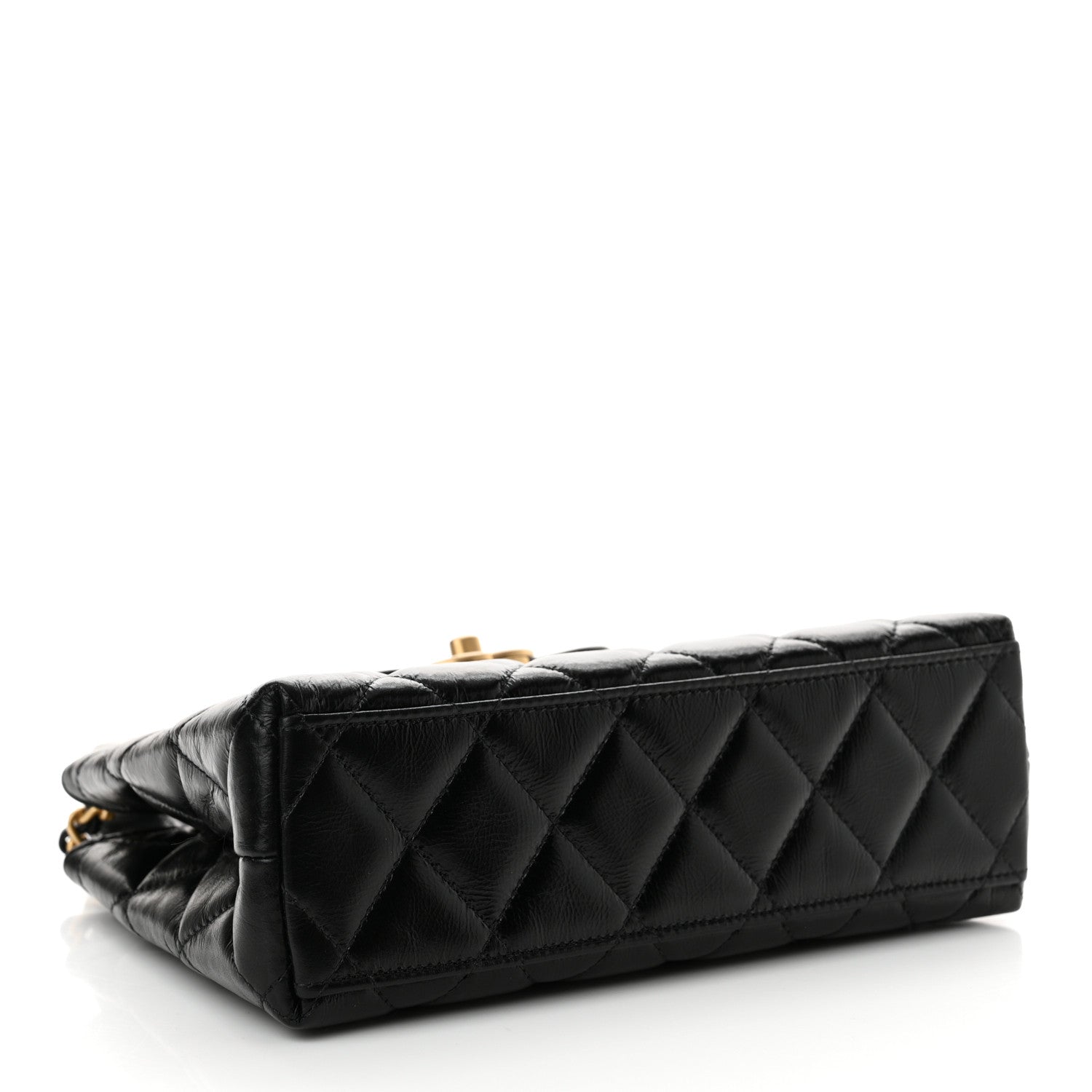 Chanel Shiny Aged Calfskin Quilted Nano Kelly Shopper Black 4 of 10