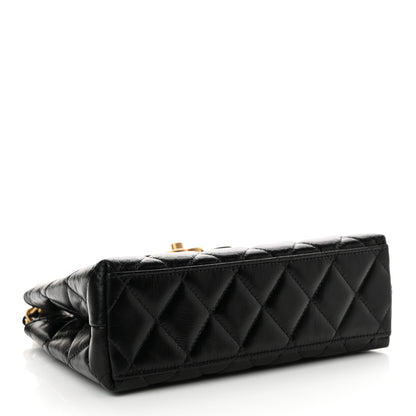 Chanel Shiny Aged Calfskin Quilted Nano Kelly Shopper Black 4 of 10