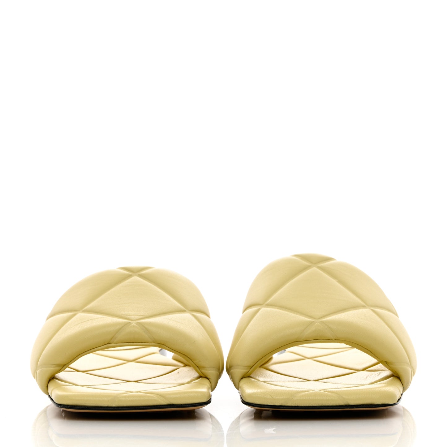 Nappa Quilted Rubber Lido Flat Sandals 39.5 Moon Beam