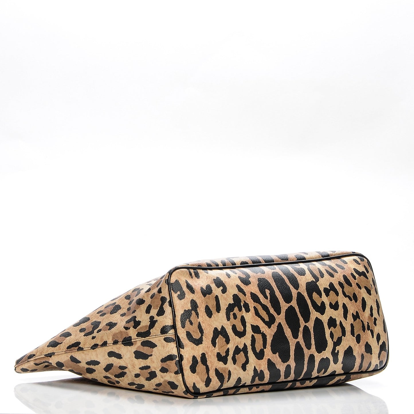 Textured Coated Canvas Leopard Print Large Antigona Tote