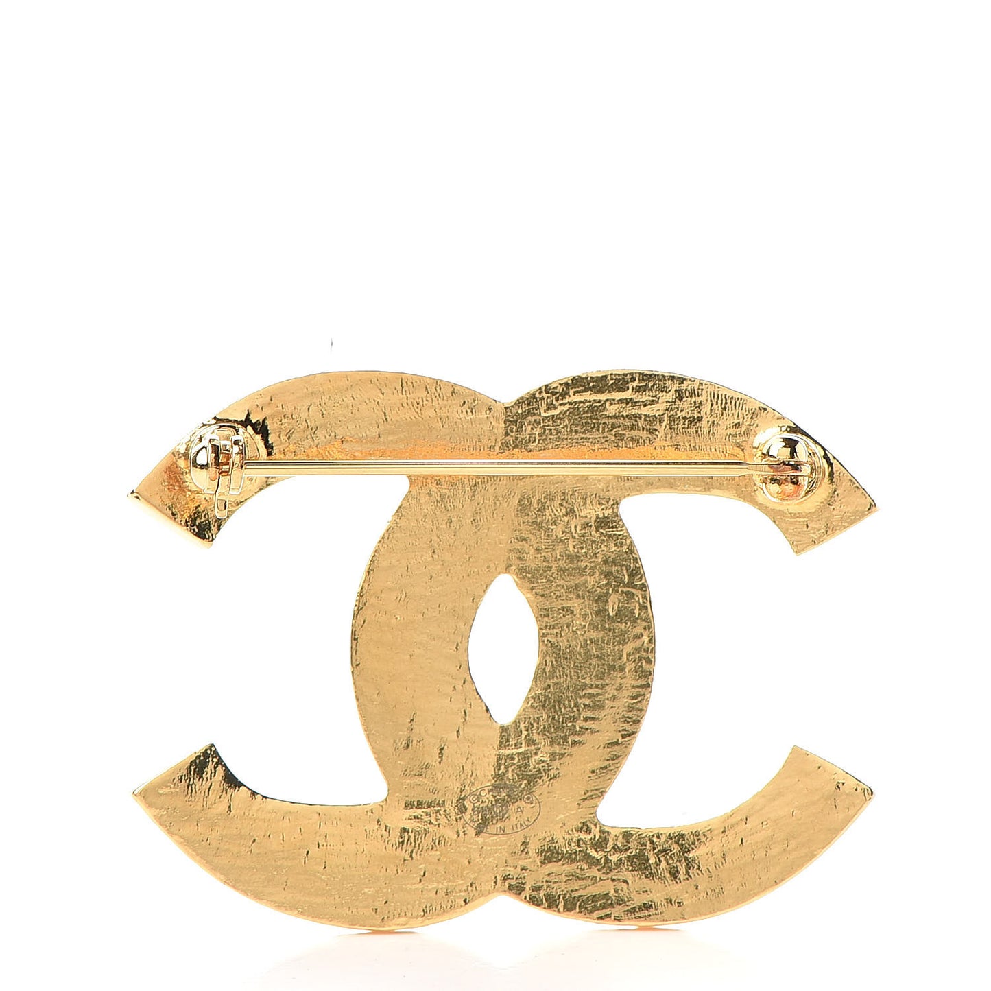 Gripoix Poured Glass Along The Nile CC Brooch Black Gold