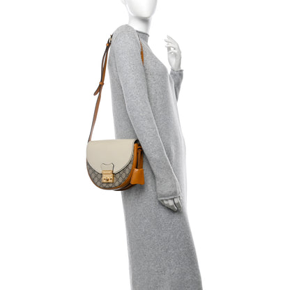 Gucci GG Supreme Monogram Calfskin Small Padlock Messenger Shoulder Bag Beige Mystic White Sun Oil 2 of 12