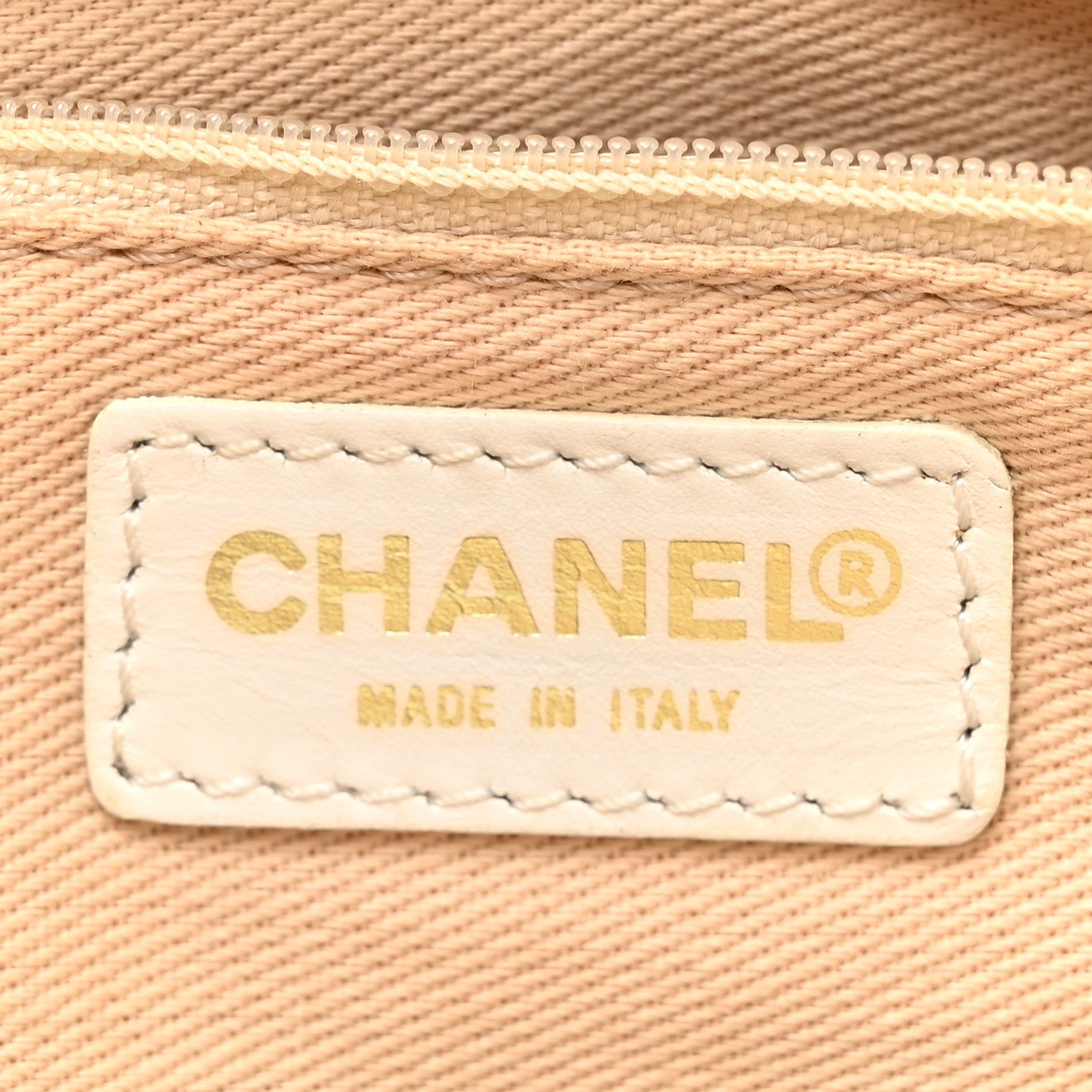 Chanel Lambskin Canvas CC Olsen Chain Small Shoulder Bag White Orange 6 of 16