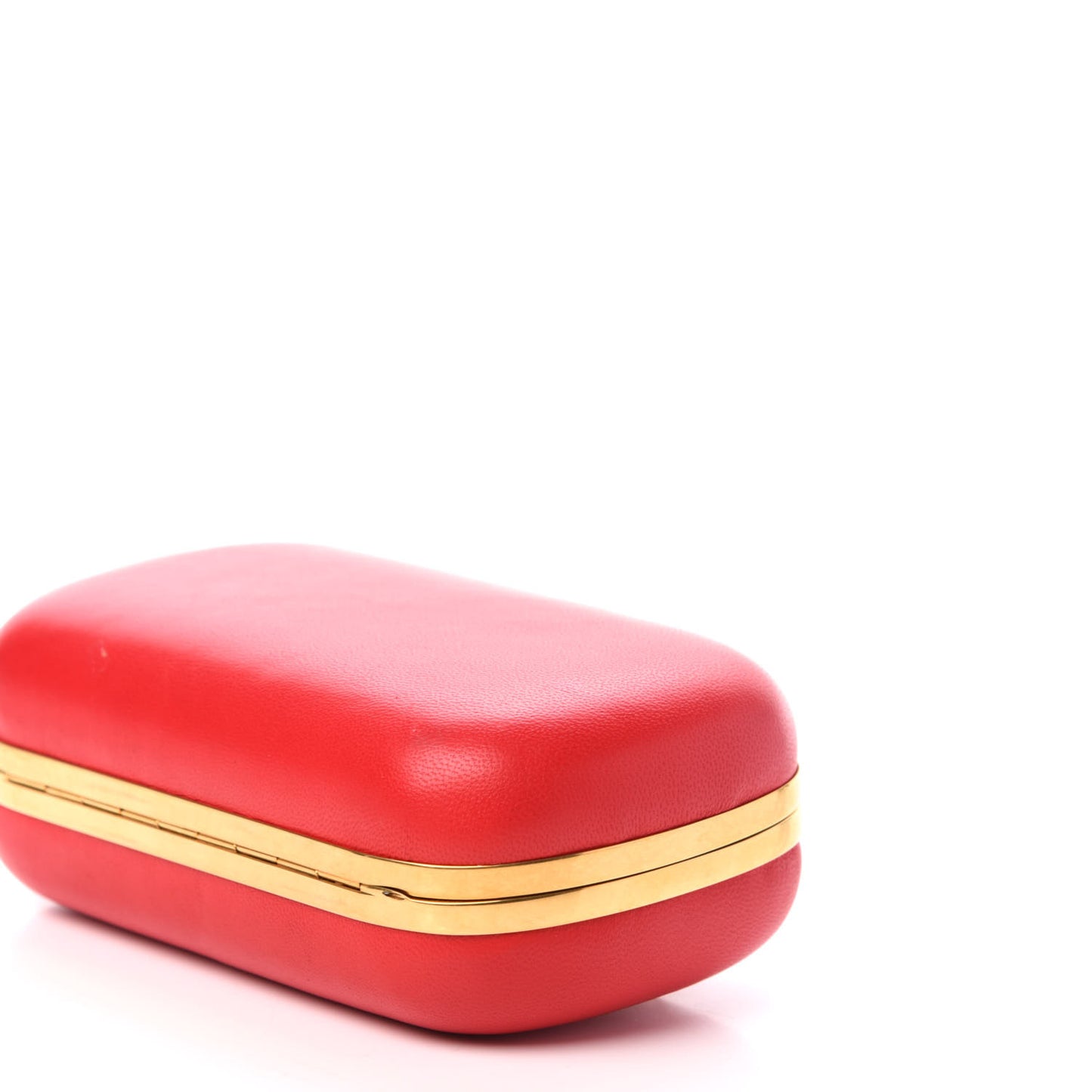 Calfskin Dagger Skull Box Clutch Red