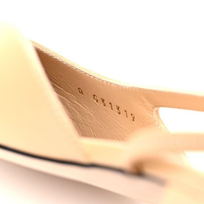 Chanel Goatskin Grosgrain Cap Toe CC Slingback Sandals 37.5 Beige Black 10 of 11