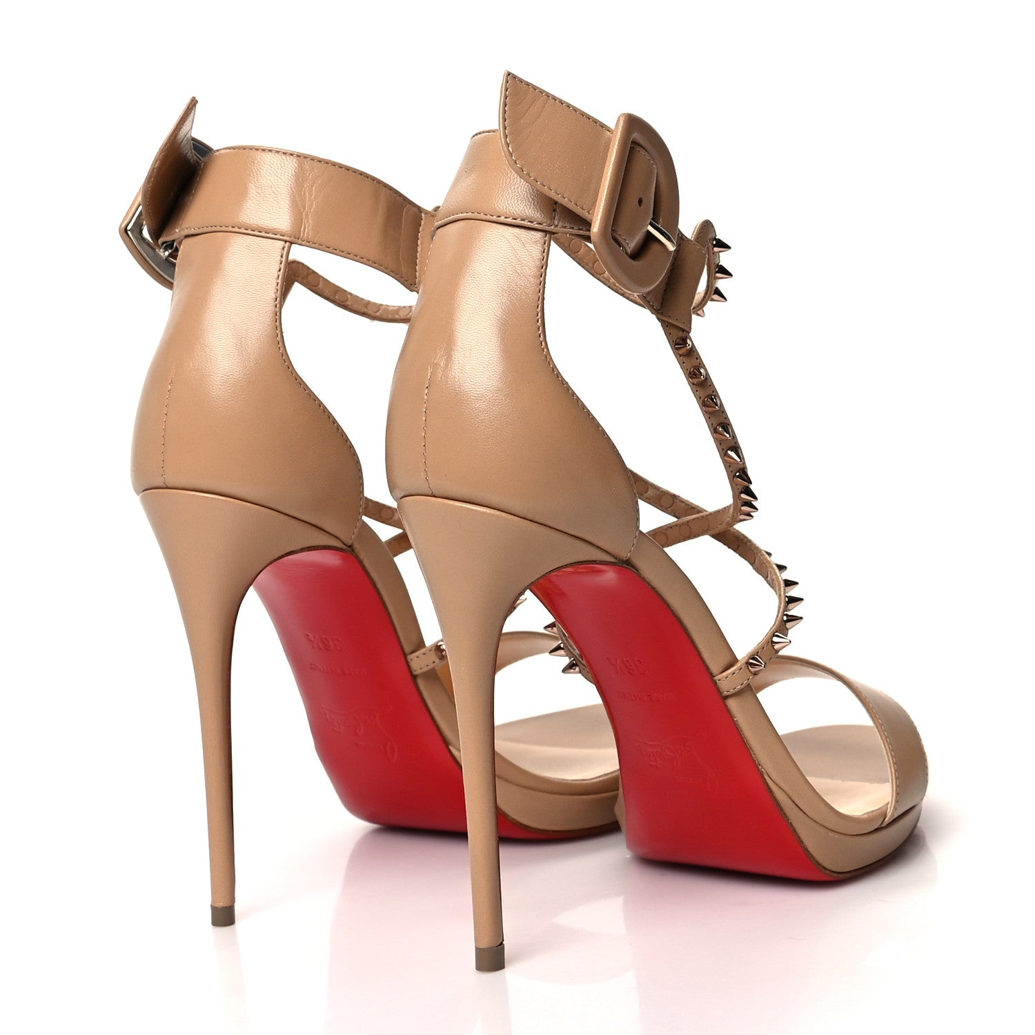 Christian Louboutin Kid Choca Lux 120 Sandals 36.5 Nude Pink Bronze 4 of 9