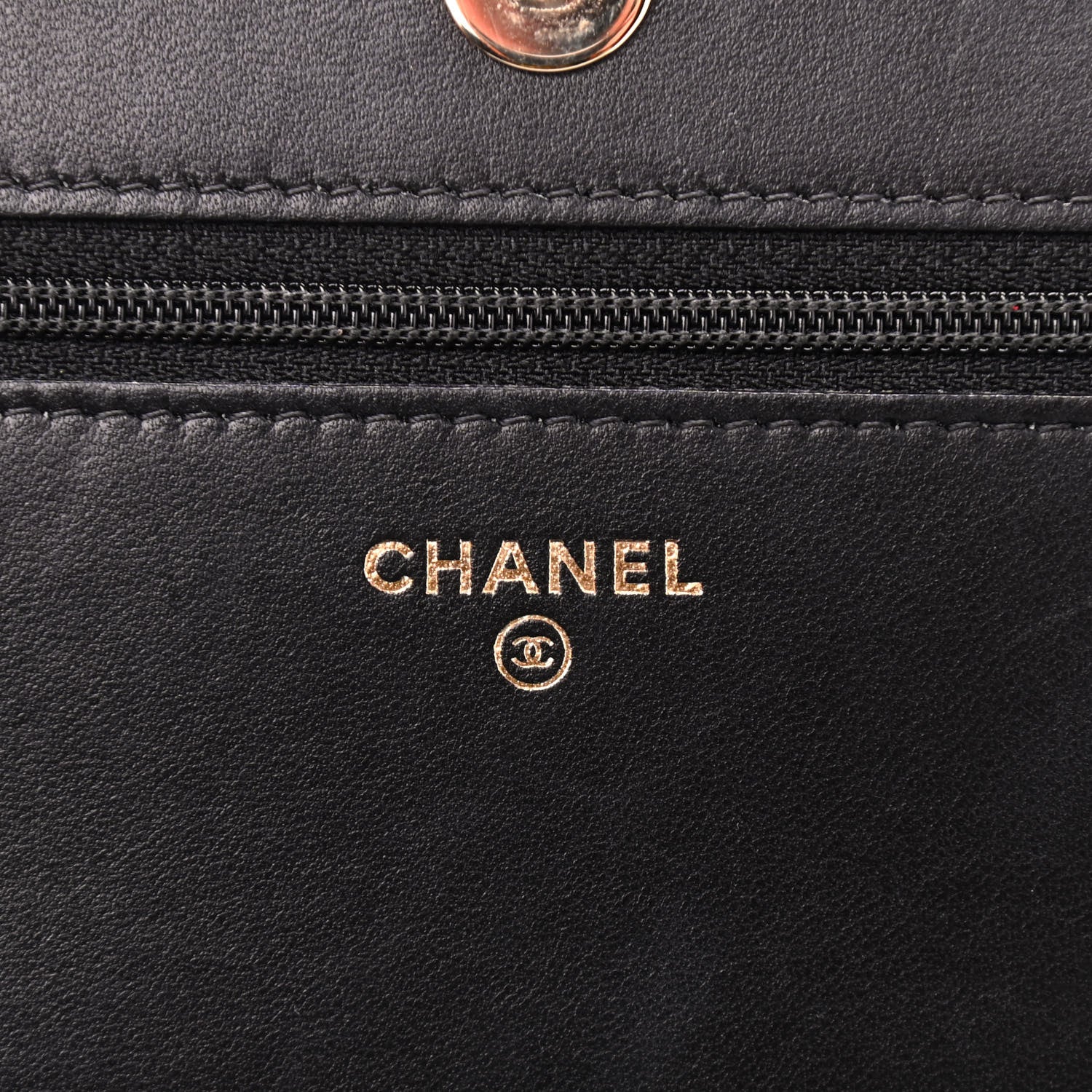 Chanel Lambskin Quilted Pearl Wallet On Chain WOC Black 6 of 10