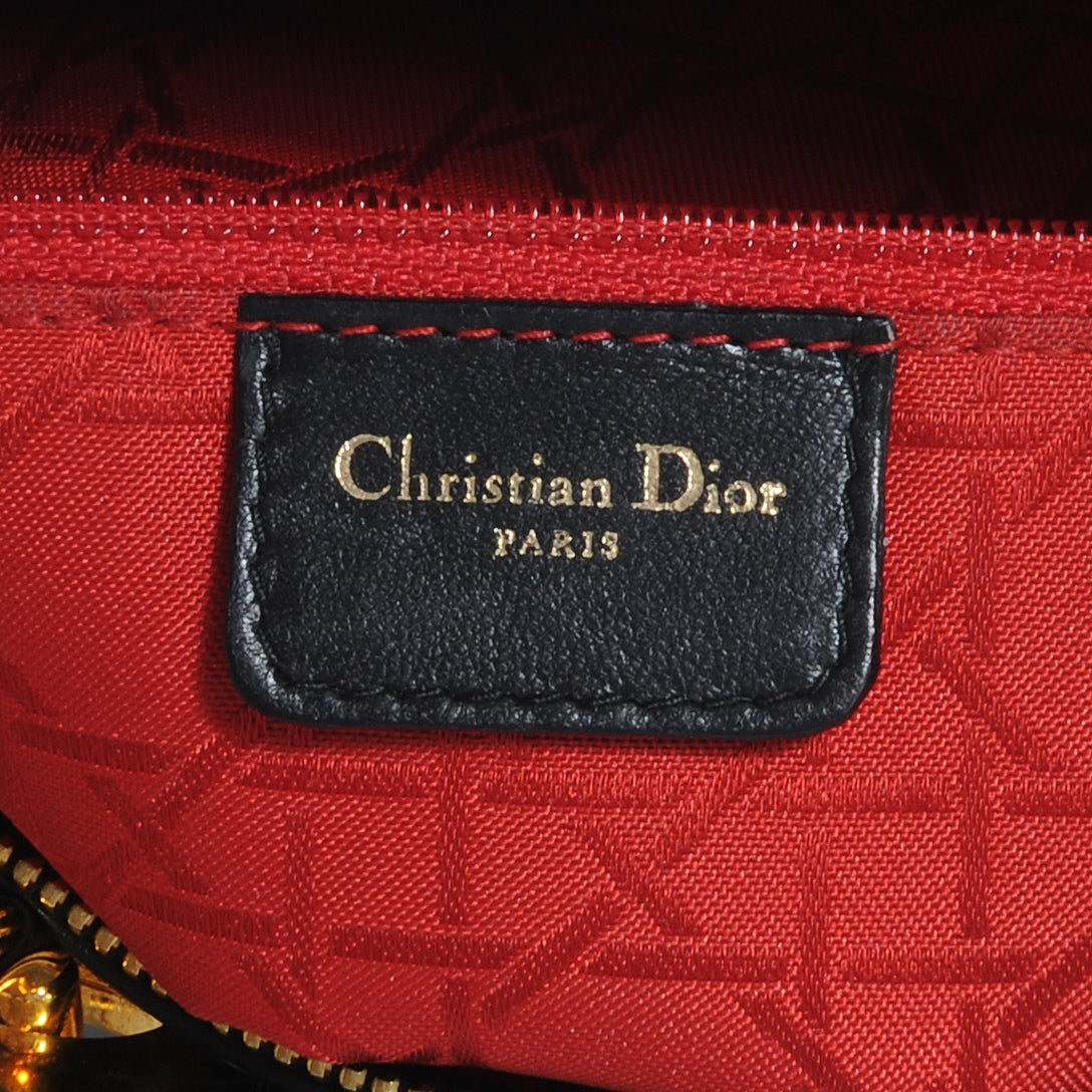 Christian Dior Lambskin Cannage Large Lady Dior Black 7 of 8