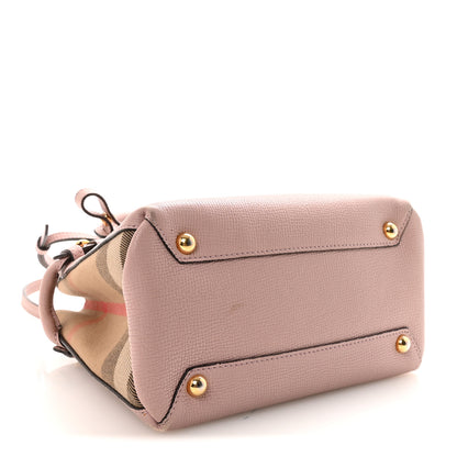 Burberry Grainy Calfskin House Check Baby Banner Tote Pale Orchid 4 of 9