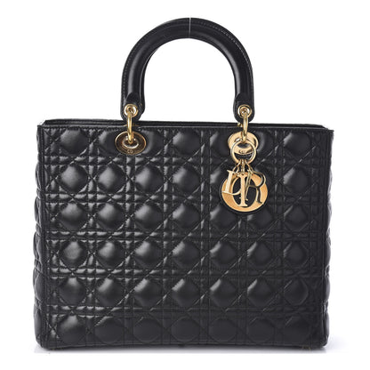 Christian Dior Lambskin Cannage Large Lady Dior Black 1 of 8