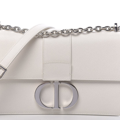 Christian Dior Grained Calfskin 30 Montaigne Chain Flap Bag White 11 of 12