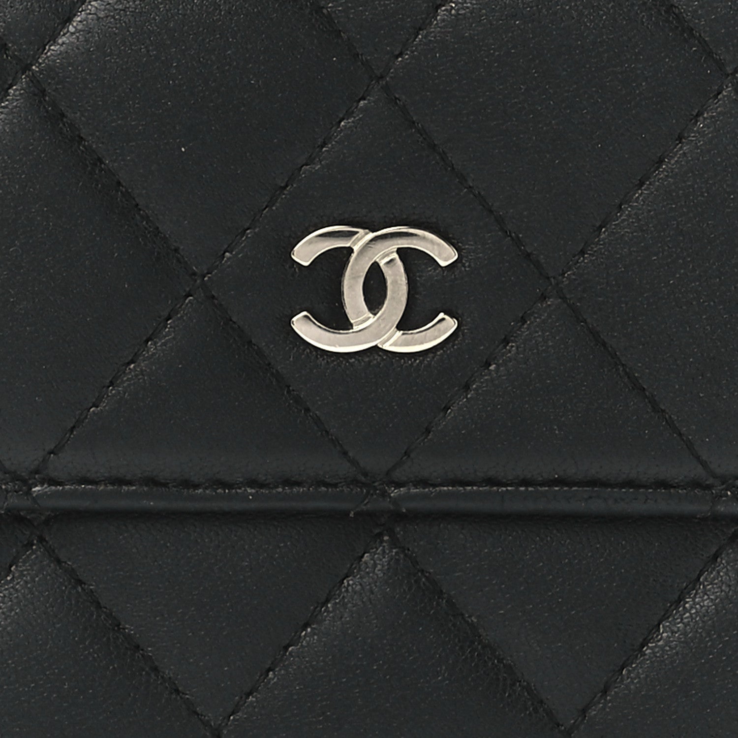 Chanel Lambskin Quilted Large Gusset Flap Wallet Black 9 of 12
