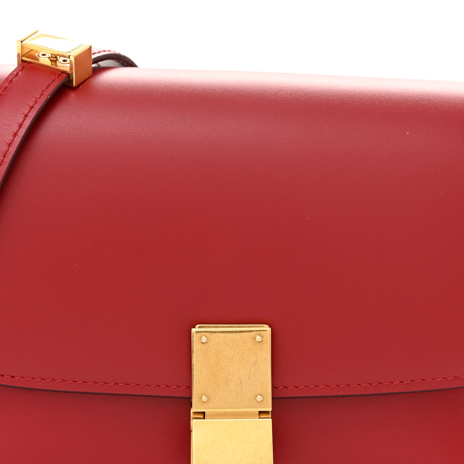 Celine Box Calfskin Small Classic Box Flap Bag Red 8 of 11