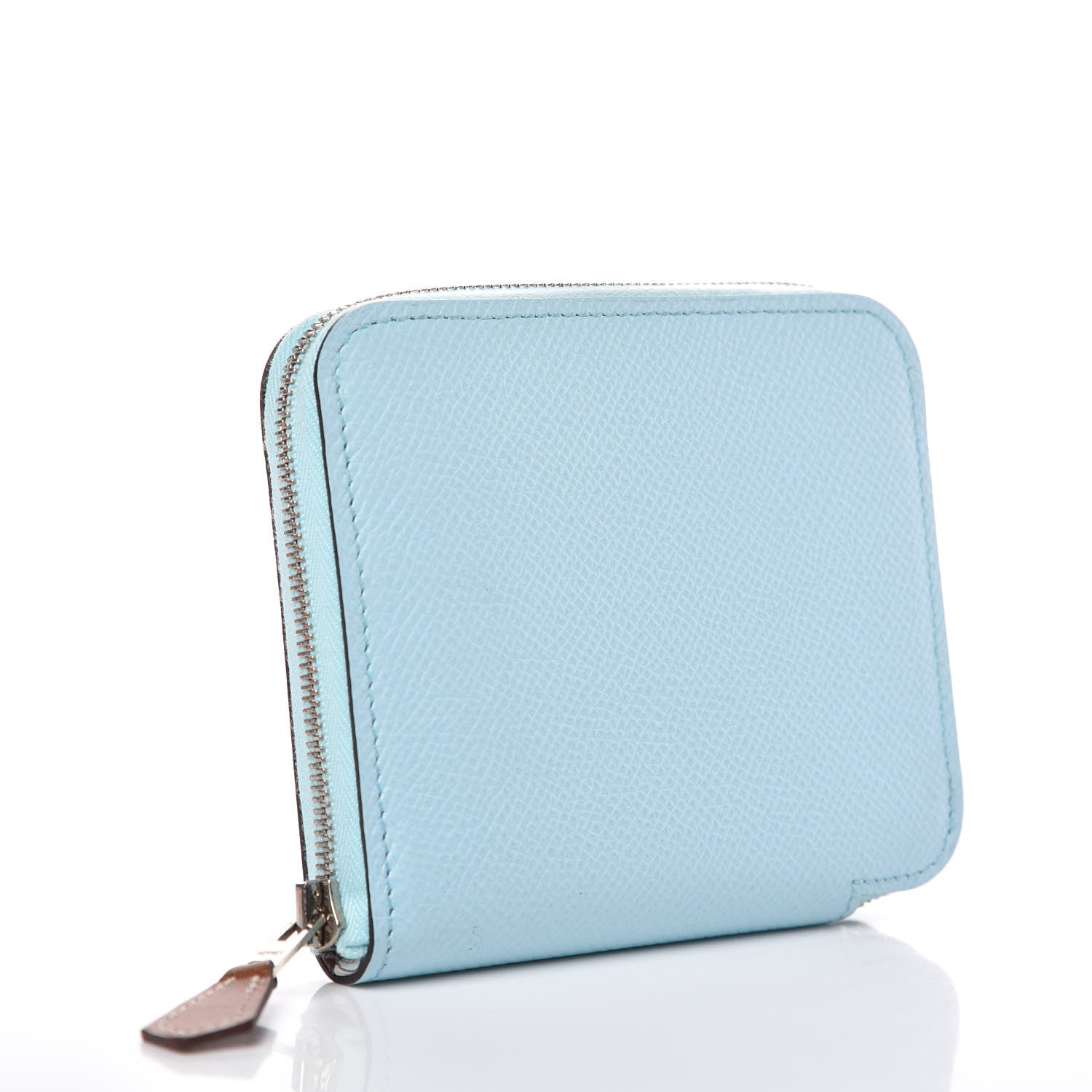 Hermes Epsom Silk'In Compact Wallet Bleu Zephyr 3 of 8