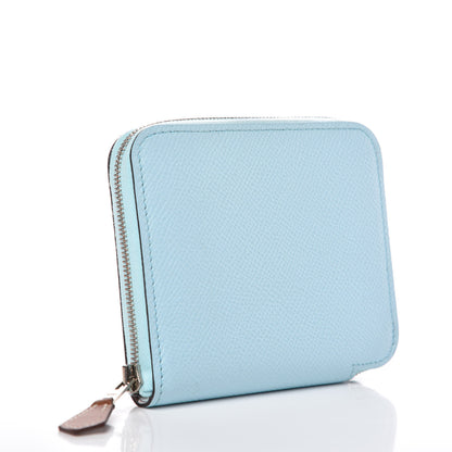 Hermes Epsom Silk'In Compact Wallet Bleu Zephyr 3 of 8
