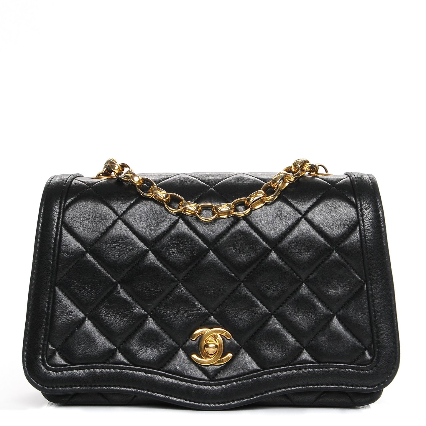 CHANELLambskinQuiltedSmallSingleFlapBlack