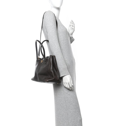 Chanel Calfskin Cerf Executive Shopper Tote Brown 2 of 13
