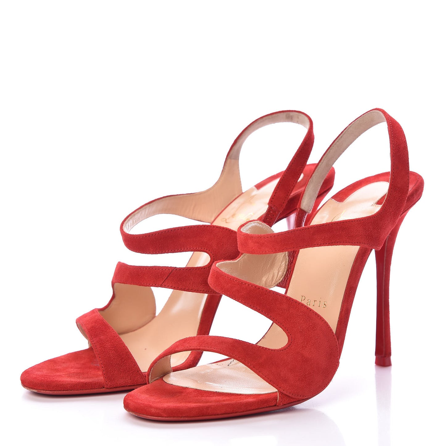 Veau Velours Vavazou 100 Strappy Sandals 39.5 Loubi