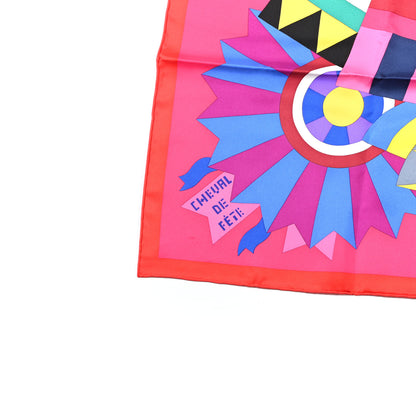 Hermes Silk Cheval De Fete Scarf 90 Fuchsia Rouge Multicolor 5 of 6