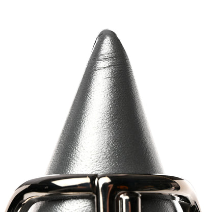 Balenciaga Metallic Calfskin BB Knife Pointy Toe Ballerina Flats 35.5 Silver Hardware 15 of 16