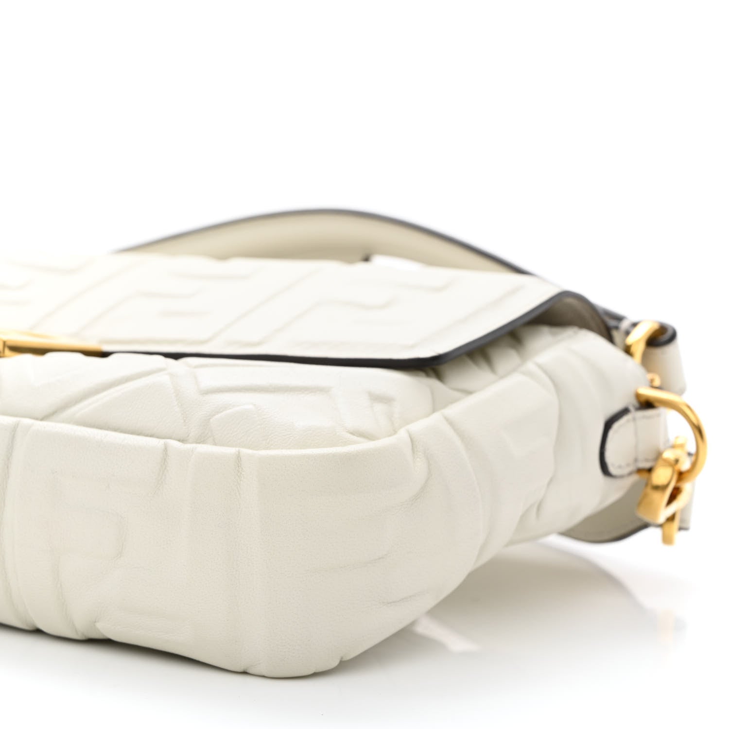 Fendi Nappa FF 1974 Embossed Baguette White 10 of 11