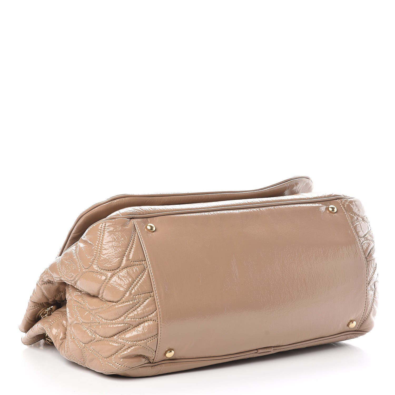 Chanel Vinyl Rodeo Accordion Flap Bag Beige 4 of 7